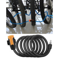 smartEC Fahrrad-Spulenschloss mit Schlüssel und Halterung