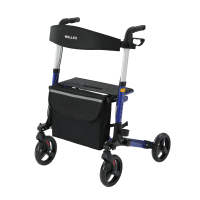 Sitwell Aluminium Rollator Faltbar Blau Gehhilfe inkl. Einkaufstasche zugelassen als Medizinprodukt