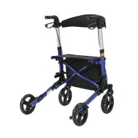 Sitwell Aluminium Rollator Faltbar Blau Gehhilfe inkl. Einkaufstasche zugelassen als Medizinprodukt