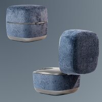 THE LOUNGER – 2 in 1 Design-Sitzhocker & Shiatsu Fußmassagegerät mit Wärmefunktion / Pouf / Fußhocker / elektrische Fußmassage im Premium Design