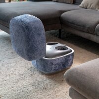 THE LOUNGER – 2 in 1 Design-Sitzhocker & Shiatsu Fußmassagegerät mit Wärmefunktion / Pouf / Fußhocker / elektrische Fußmassage im Premium Design