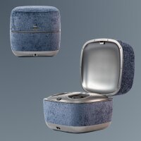 THE LOUNGER – 2 in 1 Design-Sitzhocker & Shiatsu Fußmassagegerät mit Wärmefunktion / Pouf / Fußhocker / elektrische Fußmassage im Premium Design