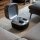 THE LOUNGER – 2 in 1 Design-Sitzhocker & Shiatsu Fußmassagegerät mit Wärmefunktion / Pouf / Fußhocker / elektrische Fußmassage im Premium Design Schwarz