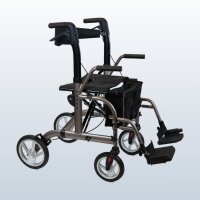 SmartWalker 2-in-1 Rollator mit Rollstuhlfunktion & Fußstützen, faltbar