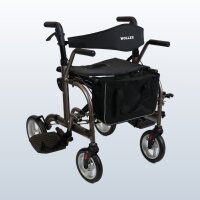 SmartWalker 2-in-1 Rollator mit Rollstuhlfunktion & Fußstützen, faltbar