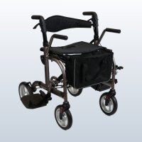 SmartWalker 2-in-1 Rollator mit Rollstuhlfunktion & Fußstützen, faltbar