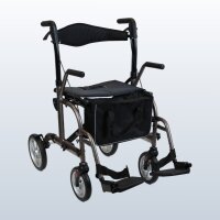 SmartWalker 2-in-1 Rollator mit Rollstuhlfunktion & Fußstützen, faltbar