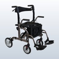 SmartWalker 2-in-1 Rollator mit Rollstuhlfunktion & Fußstützen, faltbar