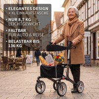 BellaMate Leichtgewicht-Rollator faltbar mit Sitz &...