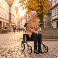 BellaMate Leichtgewicht-Rollator faltbar mit Sitz & Rückenlehne, nur 8,7 kg