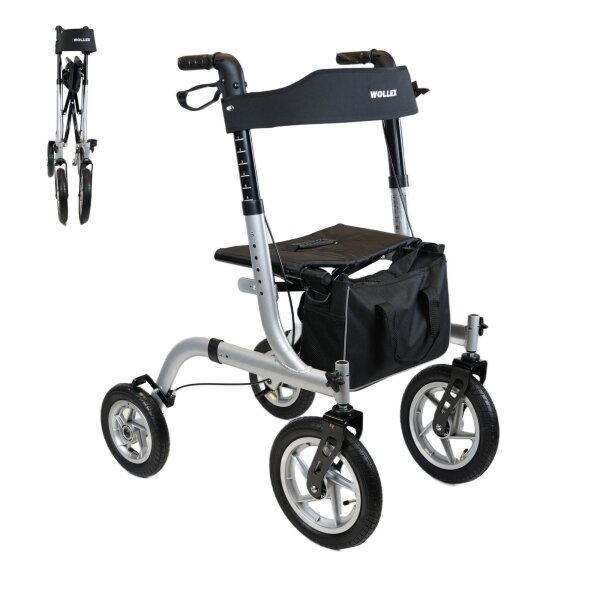 AirCross Outdoor-Rollator mit Luftreifen, faltbar, mit Sitz & Rückenlehne