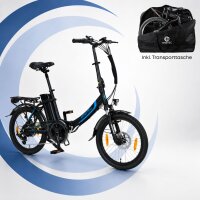 20 Zoll E-Faltrad Camp-20D Pedelec Schwarz mit...