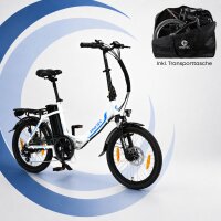 20 Zoll E-Faltrad Camp-20D Pedelec Weiß mit...