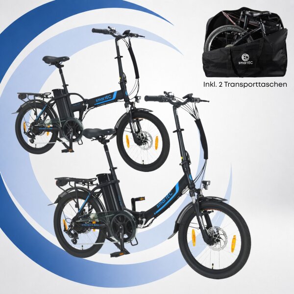 2er Pack Camp-20D & 20H Falt Pedelec/E-Bike 20 Zoll Schwarz smartEC