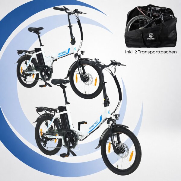 2er Pack Camp-20D & 20H Falt Pedelec/E-Bike 20 Zoll Weiß smartEC