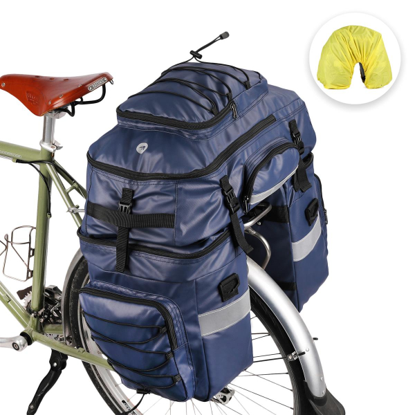 Fahrradtaschen Gepäckträger, Gepäckträgertasche Fahrrad wasserdicht, 3 in 1  Kofferraumtasche Fahrrad, Packtasche Fahrrad Gepäckträger mit mehreren  Taschen A