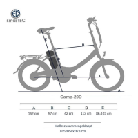 Falt-Pedelec Camp-20D / E-Bike 20 Zoll matt Schwarz